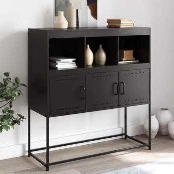 vidaXL Sideboard Schwarz 100,5x39x107 cm Stahl (846590)