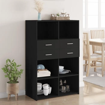 vidaXL Highboard Schwarz 80x42,5x124 cm Holzwerkstoff (3281386)