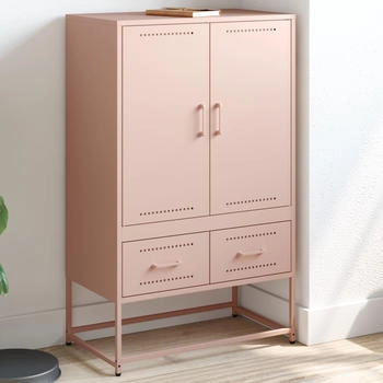 vidaXL Highboard Rosa 68x39x111,5 cm Kaltgewalzter Stahl (846609)