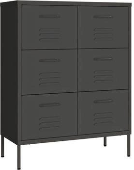 vidaXL Schubladenschrank Anthrazit 80x35x101,5 cm Stahl (336150)