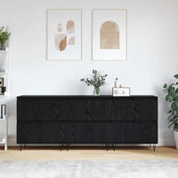 vidaXL Sideboards 3 stk. Schwarz Eichen-Optik
