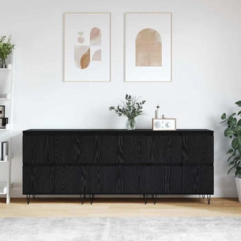 vidaXL Sideboards 3 Stk. Schwarze Eiche 180x35x70 cm Holzwerkstoff (3394526)