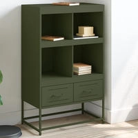 vidaXL Highboard Olivgr&uuml;n 68,5x39x111,5 cm Kaltgewalzter Stahl