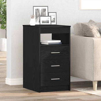 vidaXL Schubladenschrank Schwarz Eichen-Optik 40x50x76cm Holzwerkstoff (862009)