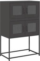 vidaXL Highboard Schwarz 68x39x107 cm Stahl