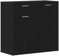vidaXL Sideboard Schwarz Eichen-Optik 80x36x75 cm Holzwerkstoff