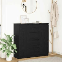 vidaXL Sideboard mit Schubladen Schwarz Eichen-Optik 100,5x35x98,5 cm
