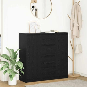 vidaXL Sideboard mit Schubladen Schwarz Eichen-Optik 100,5x35x98,5 cm (3328454)
