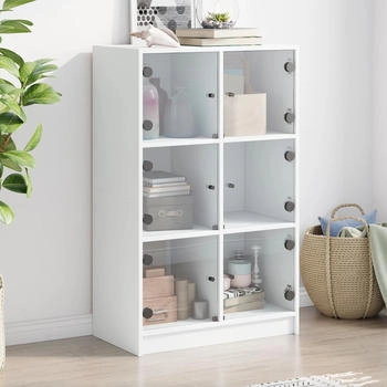 vidaXL Highboard mit Türen Weiß 68x37x109 cm Holzwerkstoff (3295850)