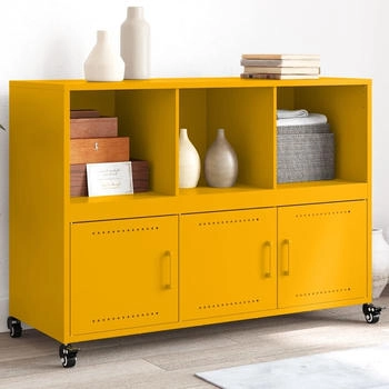 vidaXL Sideboard Senfgelb 100,5x39x72 cm Stahl (846737)