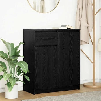 vidaXL Sideboard mit Schublade Schwarz Eichen-Optik 71x35x84 cm (861590)