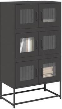 vidaXL Highboard Schwarz 68x39x123 cm Stahl (853350)