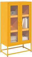 vidaXL Highboard Senfgelb 68x39x123 cm Stahl