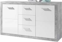 HBZ Sideboard "Stone wei&szlig; Hochglanz, Wohnzimmerschrank BxHxT 147x89x37 cm" 1 Stk.