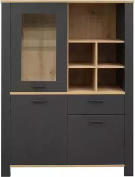 Mäusbacher Nele Highboard Anthrazit matt / Asteiche (0622-HB_21-1GL)