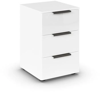 Rauch Sideboard Flipp weiß mit Metallkufe und Glasfront (A791G)