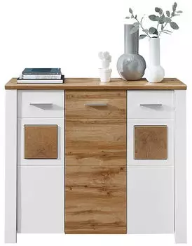 Vito Kommode Materio weiß matt / Eiche Altholz Nachbildung (50 19 WH 22)