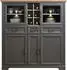 Innostyle Highboard Jasmin 2 Glas-/Holztüren 8 offene Fächer inkl. LED-Beleuchtung Graphit/Eiche-Optik (38343757)