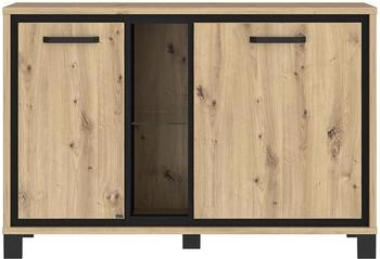 Forte Trondheim Kommode mit 2 Türen, Artisan Eiche kombiniert mit Schwarz Eiche (TDHK232L-C773)