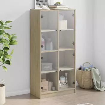 vidaXL Highboard mit Türen Sonoma-Eiche 68x37x142 cm Holzwerkstoff (3295859)