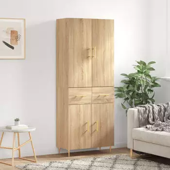 vidaXL Highboard Sonoma-Eiche 69,5x34x180 cm Holzwerkstoff (3198140)