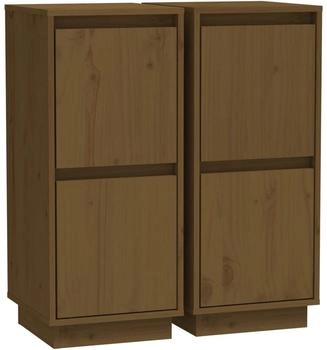 vidaXL Sideboards 2 Stk. Honigbraun 31,5x34x75 cm Massivholz Kiefer (813387)