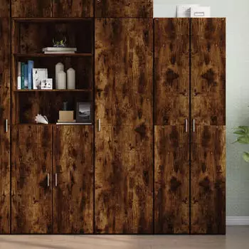 vidaXL Highboard Räuchereiche 50x42,5x185 cm Holzwerkstoff (3281417)