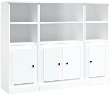 vidaXL Highboards 3 Stk. Weiß Holzwerkstoff (3185303)