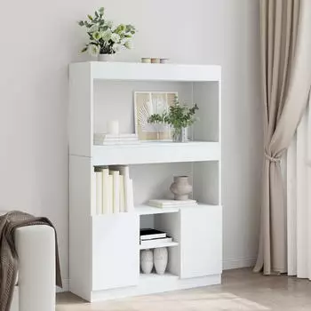 vidaXL Highboard Weiß 92x33x140 cm Holzwerkstoff (3309609)