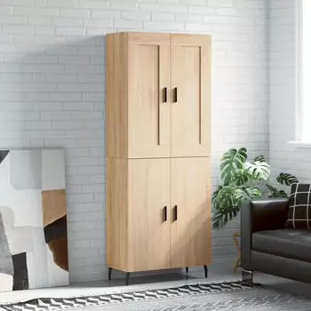 vidaXL Highboard Sonoma-Eiche 69,5x34x180 cm Holzwerkstoff (3199572)
