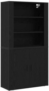 vidaXL Highboard Schwarze Eiche 80 x 33 x 150 cm Holzwerkstoff (3333079)