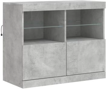 vidaXL Sideboard mit LED-Leuchten Betongrau 81x37x67 cm (836661)