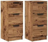 vidaXL Sideboards 2 Stk. Altholz-Optik 30x30x70 cm Holzwerkstoff