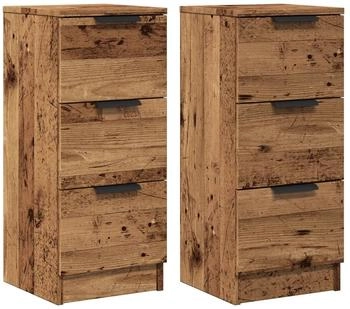 vidaXL Sideboards 2 Stk. Altholz-Optik 30x30x70 cm Holzwerkstoff (856956)