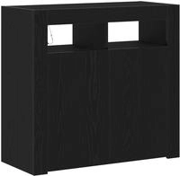 vidaXL Sideboard Schwarz Eichen-Optik 80 x 35 x 75 cm Holzwerkstoff