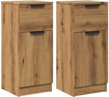 vidaXL Sideboards 2 Stk. Artisan-Eiche 30x30x70 cm Holzwerkstoff (856954)