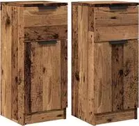 vidaXL Sideboards 2 Stk. Altholz-Optik 30x30x70 cm Holzwerkstoff