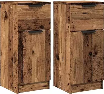 vidaXL Sideboards 2 Stk. Altholz-Optik 30x30x70 cm Holzwerkstoff (856952)