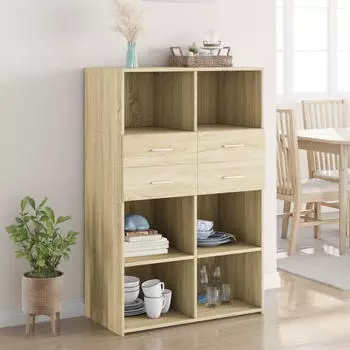 vidaXL Highboard Sonoma-Eiche 80x42,5x124 cm Holzwerkstoff (3281387)