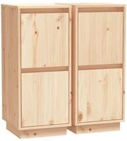 vidaXL Sideboards 2 Stk. 31,5x34x75 cm Massivholz Kiefer