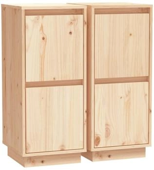 vidaXL Sideboards 2 Stk. 31,5x34x75 cm Massivholz Kiefer (813381)