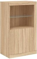 Beistellschrank Mit Led-leuchten Sonoma-eiche Holzwerkstoff - Vidaxl