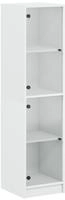 vidaXL Highboard mit Glast&uuml;ren Wei&szlig; 35x37x142 cm