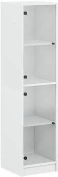 vidaXL Highboard mit Glast&uuml;ren Wei&szlig; 35x37x142 cm (836434)