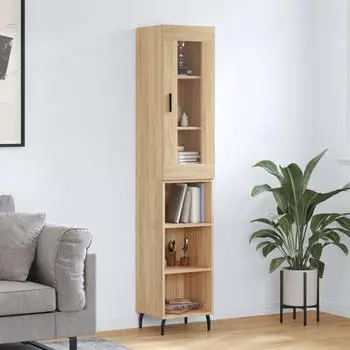 vidaXL Highboard Sonoma-Eiche 34,5x34x180 cm Holzwerkstoff (3199380)