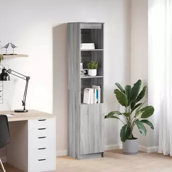 vidaXL Highboard Grau Sonoma 37,5x35x180 cm Holzwerkstoff (861675)