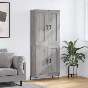 vidaXL Highboard Grau Sonoma 69,5x34x180 cm Holzwerkstoff (3199687)