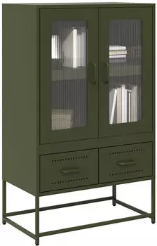 vidaXL Highboard Olivgrün 68x39x111,5 cm Stahl (853366)
