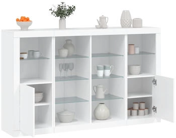 vidaXL Sideboards mit LED-Leuchten 3 Stk. Weiß Holzwerkstoff (3209135)