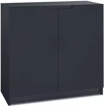 Vladon Logan (mit 2 Türen) Schwarz matt/Schwarz matt (82 x 78 x 37 cm) Fronten in Schwarz matt (800000893731)